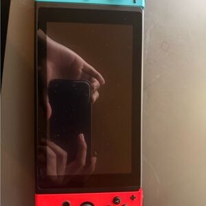 Nintendo Handheld Console Neon Red and Blue